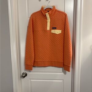 Patagonia Quilted Pullover in Orange and Cream